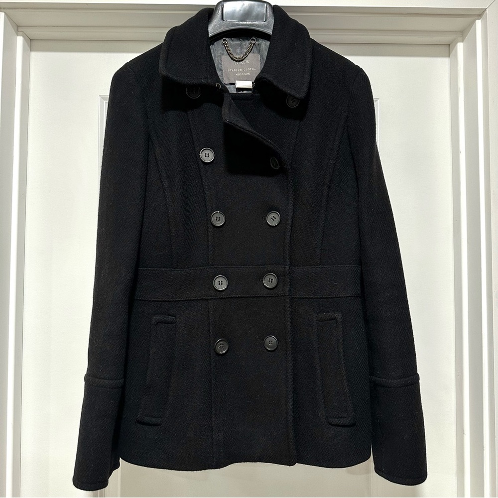J. Crew Classic Wool Nello Gori Peacoat Jacket Coat Black Size 2